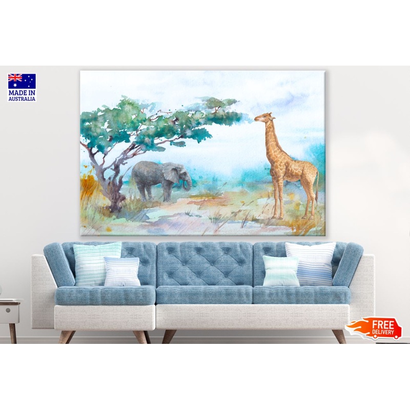 Animals in Forest Watercolor Art Print 100% Australian Made