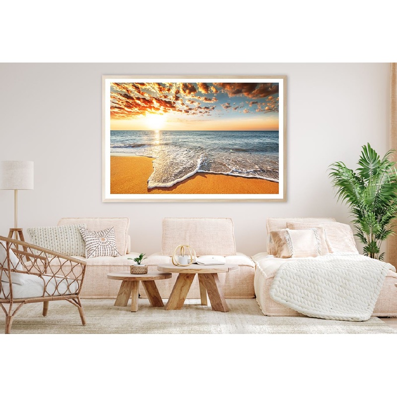 Brilliant Ocean Beach Sunrise View Photograph Home Decor Premium Quality Poster Print Choose Your Sizes