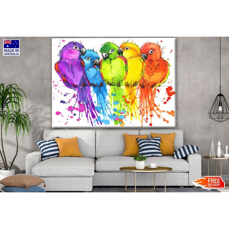 Colorful Birds Painting Print 100% Australian Made