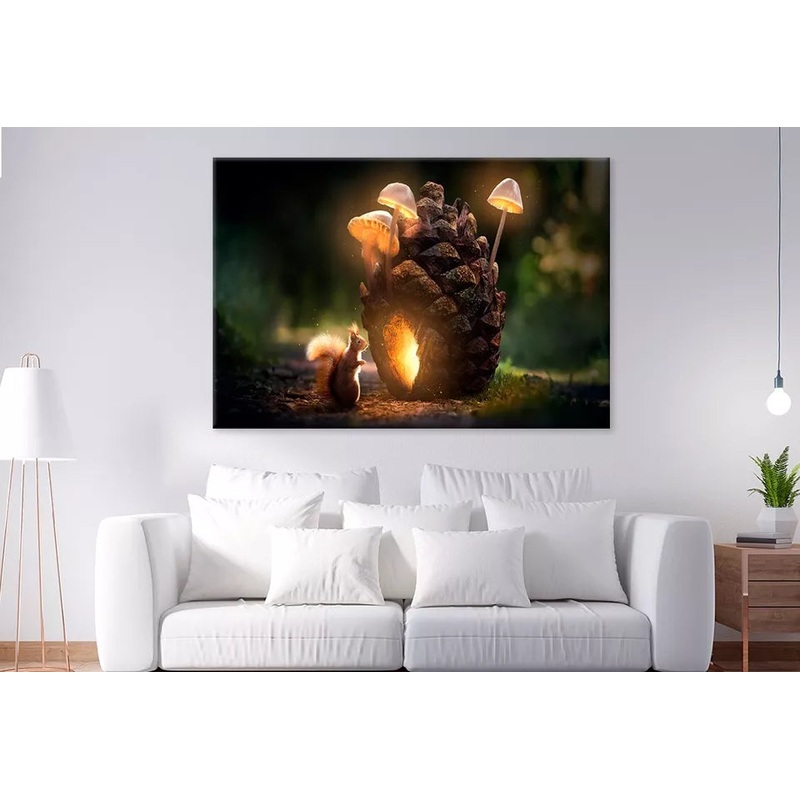 Standing Squirrel And Its Cottage Wall Art Decor 100% Australian Made