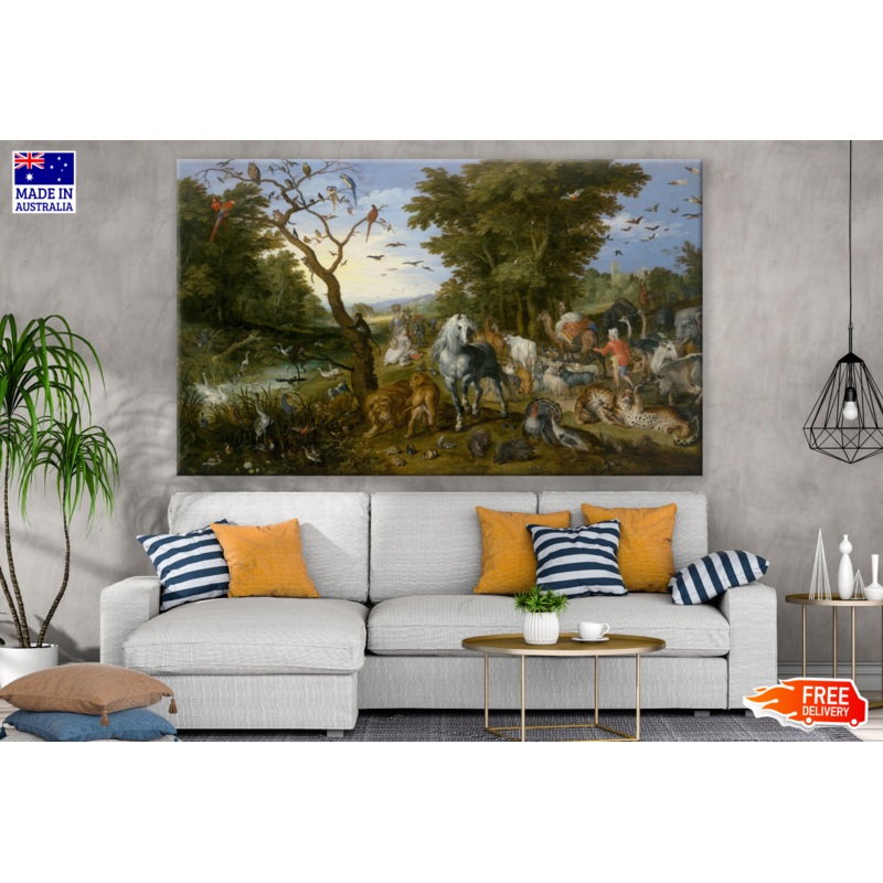 The Entry of the Animals into Noah's Ark Watercolour Painting Print 100% Australian Made
