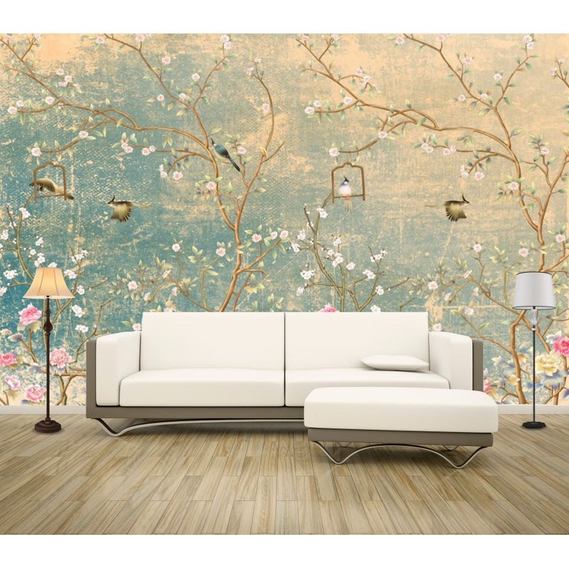 Wallpaper Murals Peel and Stick Removable Birds & Forest High Quality