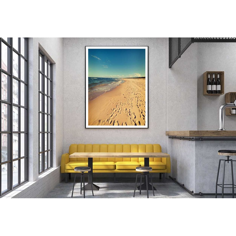 Baltic Beach with Footstep View Photograph Home Decor Premium Quality Poster Print Choose Your Sizes