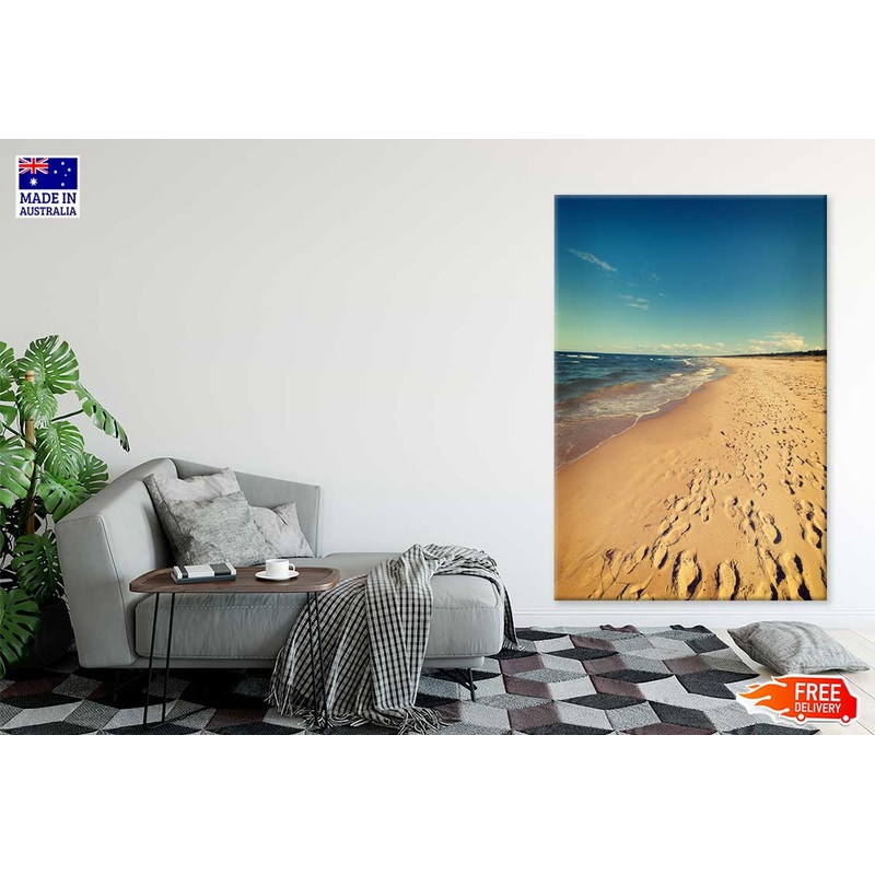 Baltic Beach with Footstep View Photograph Print 100% Australian Made