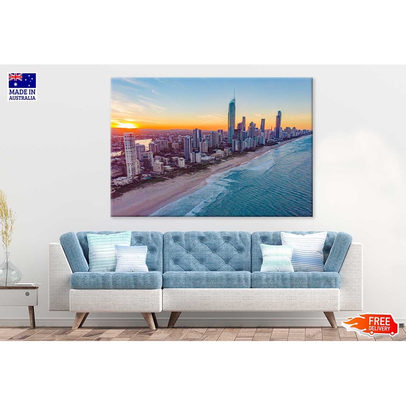 Beach & Gold Coast Sunset View Photograph Print 100% Australian Made