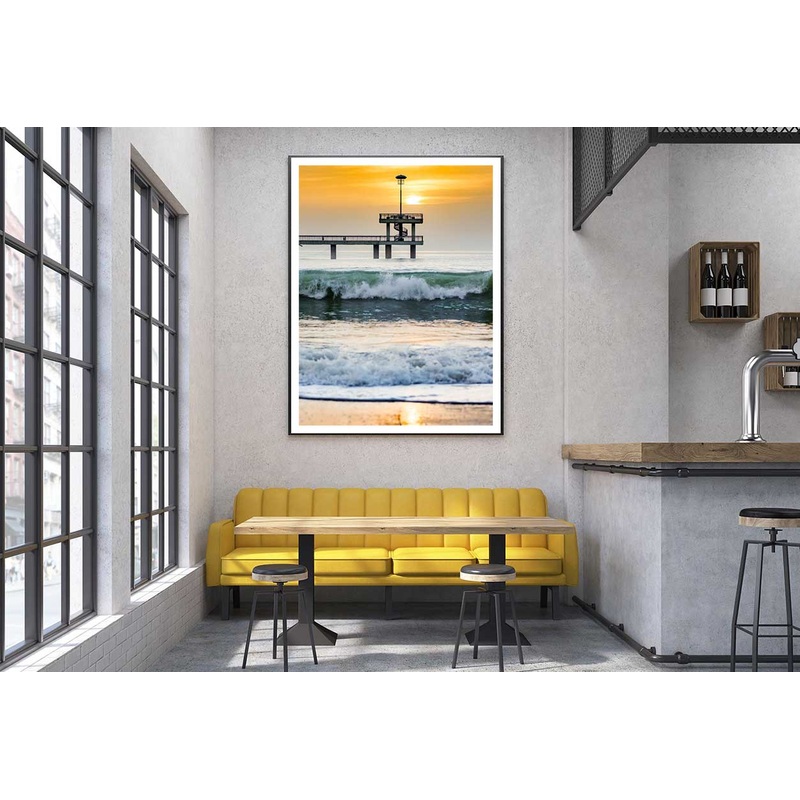 Burgas Beach Waves Sunset Scenery Photograph Home Decor Premium Quality Poster Print Choose Your Sizes