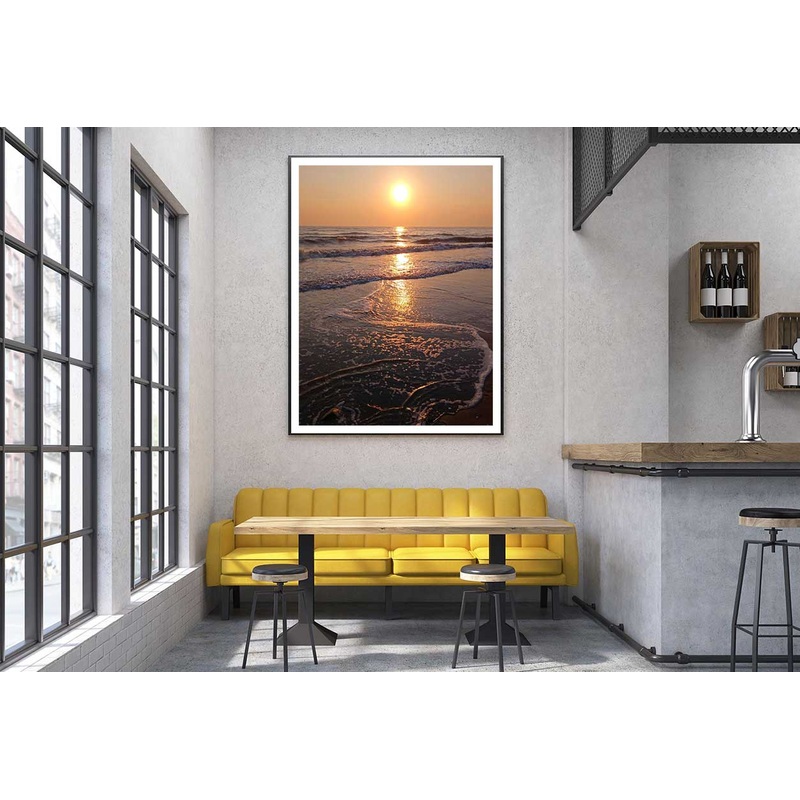 Sea Waves Near Sea Sand Sunset View Photograph Home Decor Premium Quality Poster Print Choose Your Sizes
