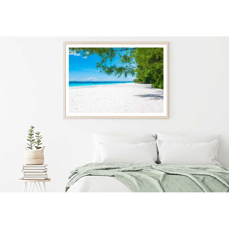 Summer Sandy Sea & Blue Sky View Photograph Home Decor Premium Quality Poster Print Choose Your Sizes