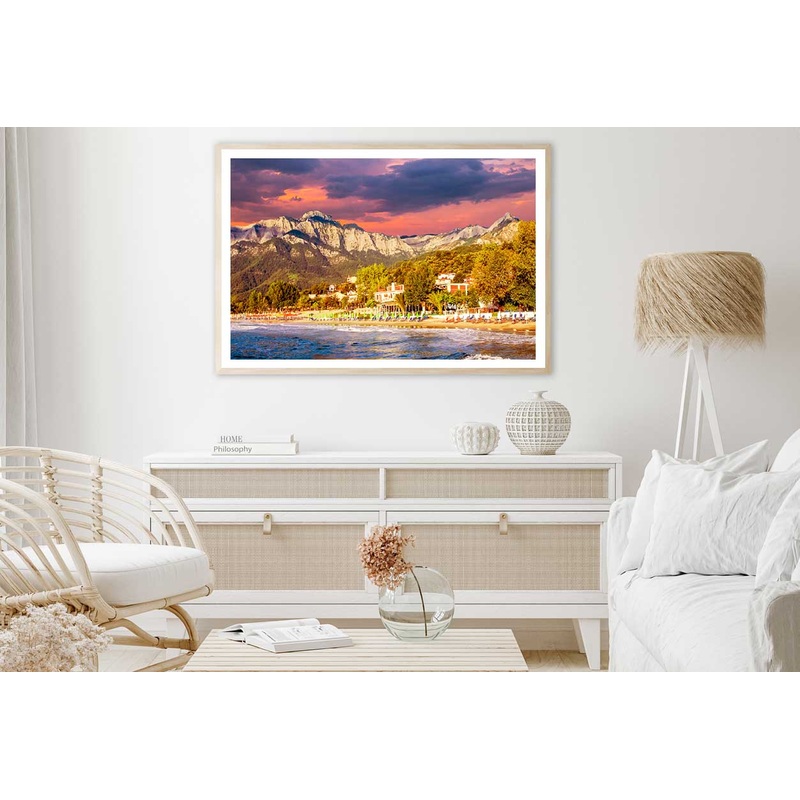 Sunset at Psili Ammos Beach View Photograph Home Decor Premium Quality Poster Print Choose Your Sizes