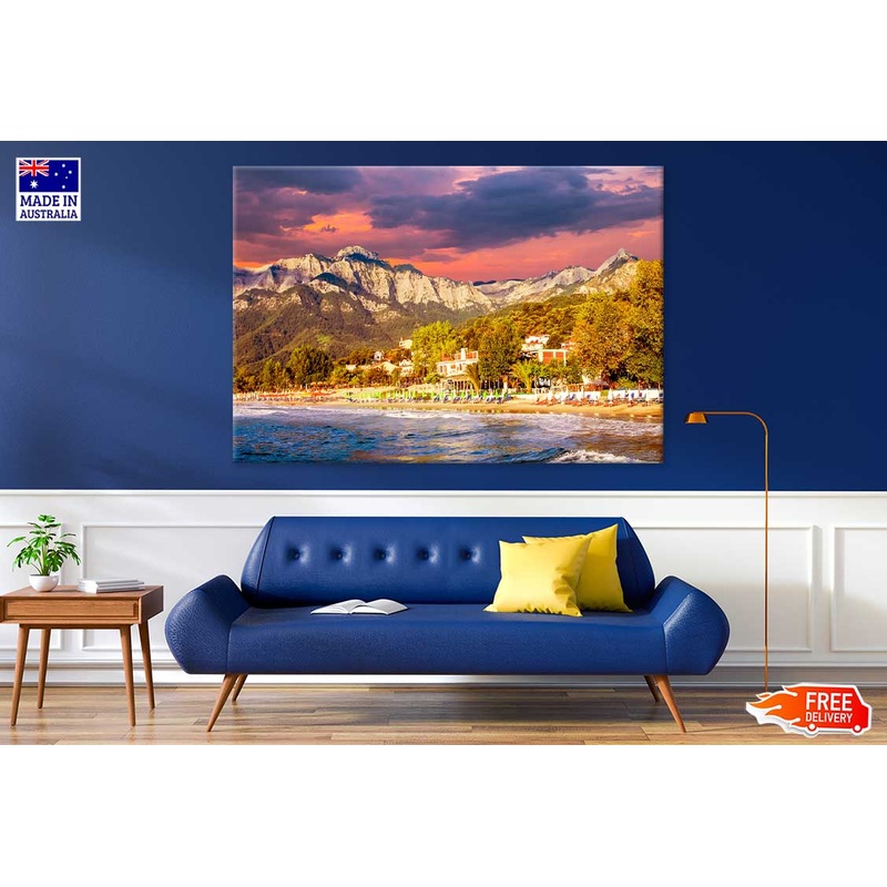 Sunset at Psili Ammos Beach View Photograph Print 100% Australian Made