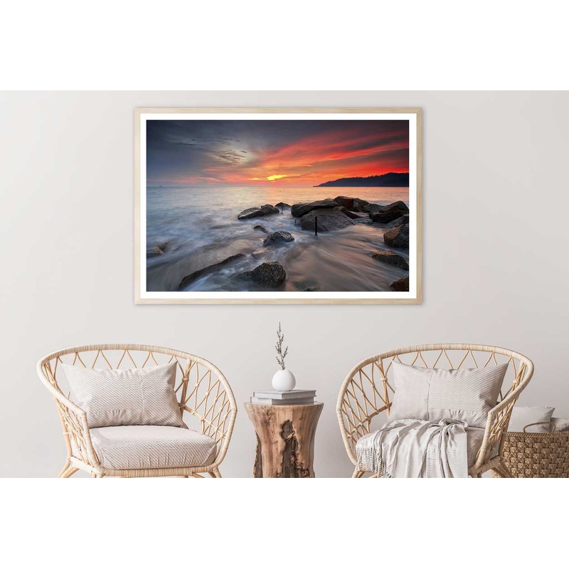 Teluk Senangin Rock Sea Sunset Scenery Photograph Home Decor Premium Quality Poster Print Choose Your Sizes