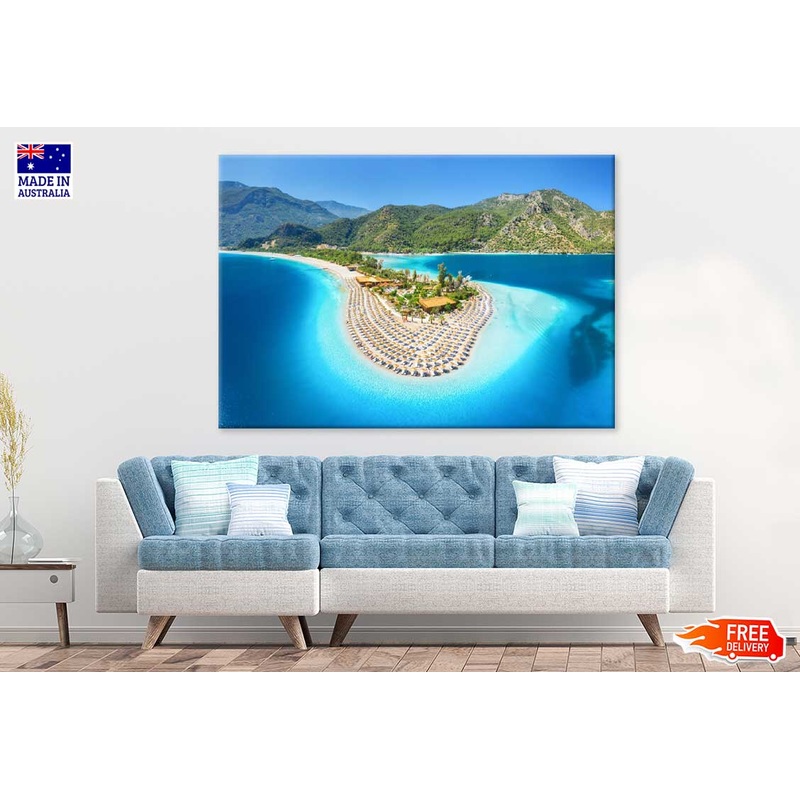 Aerial Lagoon Photograph in Oludeniz Turkey Print 100% Australian Made