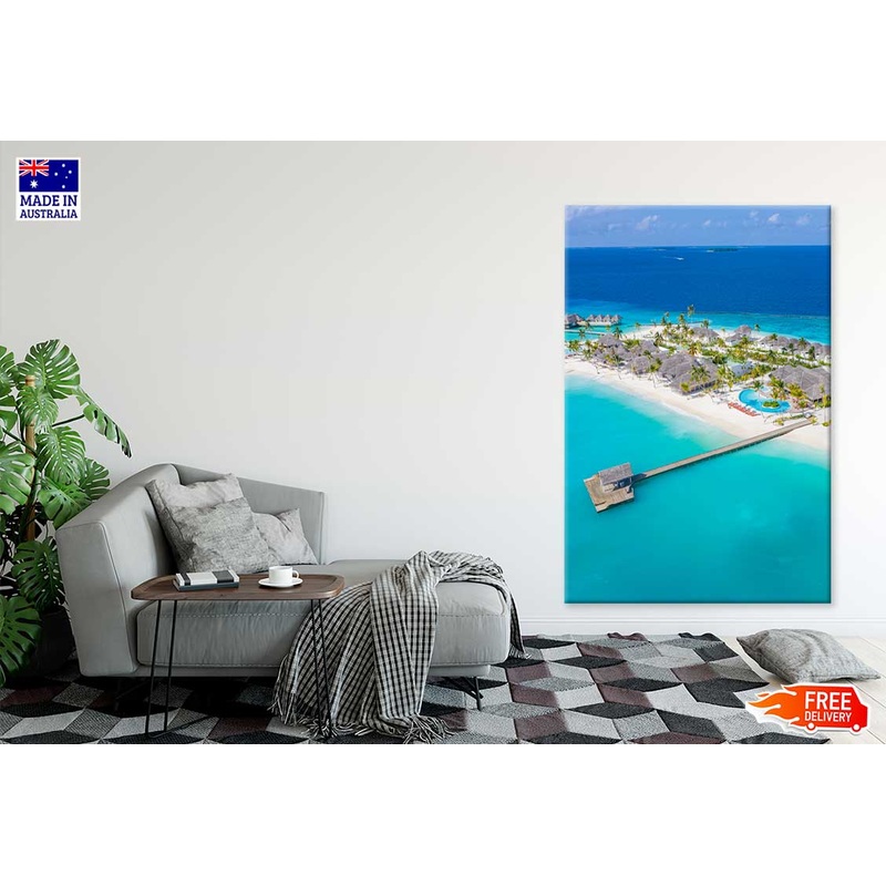 Aerial Maldives Paradise Beach Photograph Print 100% Australian Made