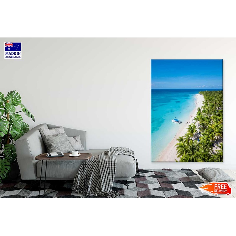 Aerial View of Saona Island Sea Photograph Print 100% Australian Made