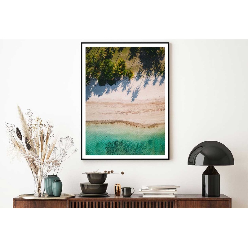 Aerial View of Sea & Palm Trees Photograph Home Decor Premium Quality Poster Print Choose Your Sizes