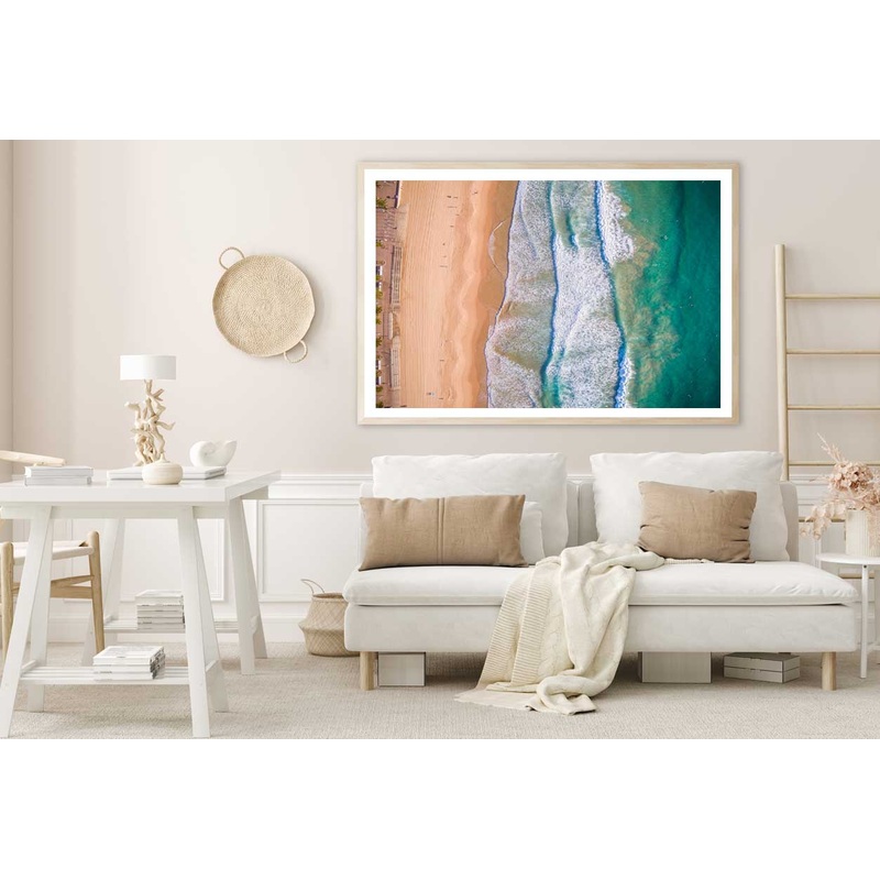 Aerial View of Sydney Beach Waves Photograph Home Decor Premium Quality Poster Print Choose Your Sizes