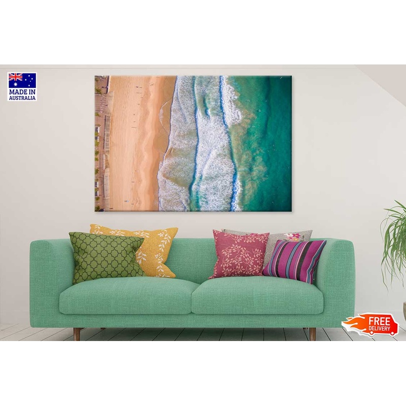 Aerial View of Sydney Beach Waves Photograph Print 100% Australian Made
