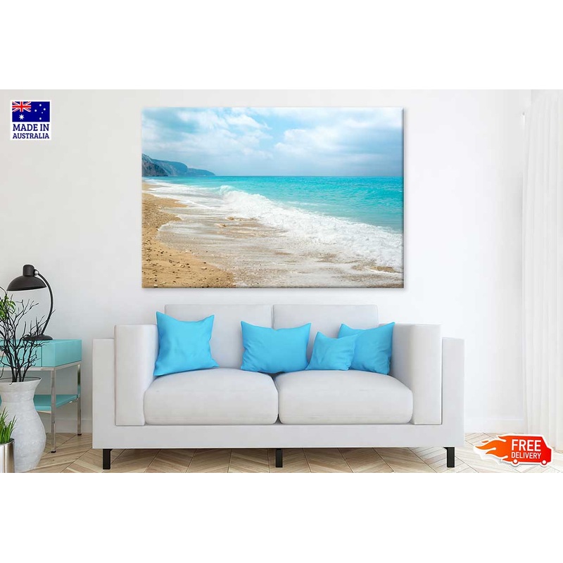 Sunny Sea Waves Sky with Clouds Photograph Print 100% Australian Made