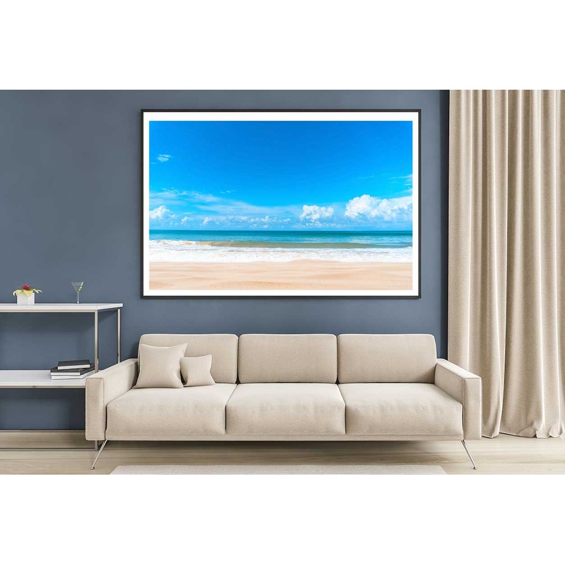 Tropical Beach & Blue Sky Scenery View Photograph Home Decor Premium Quality Poster Print Choose Your Sizes