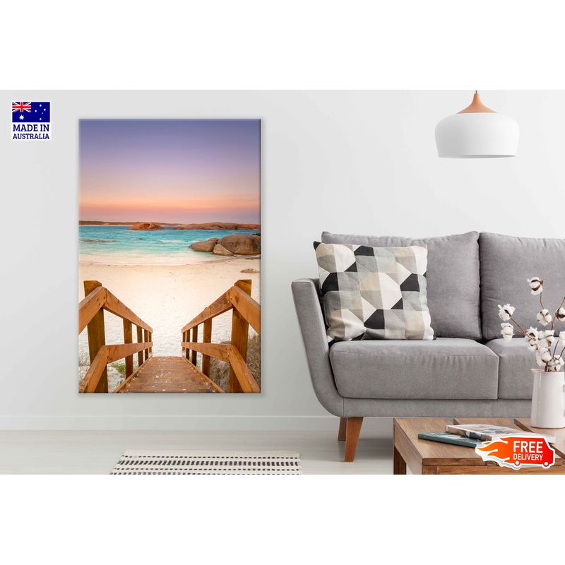 Wooden Staircase Down to Beach Photograph Print 100% Australian Made
