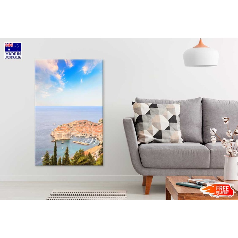 Adriatic Sea & City Aerial View Photograph Print 100% Australian Made