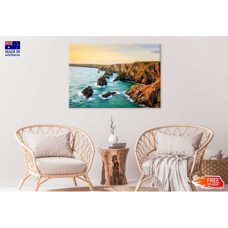 Bedruthan Cornwall Beach Sunset View Photograph Print 100% Australian Made