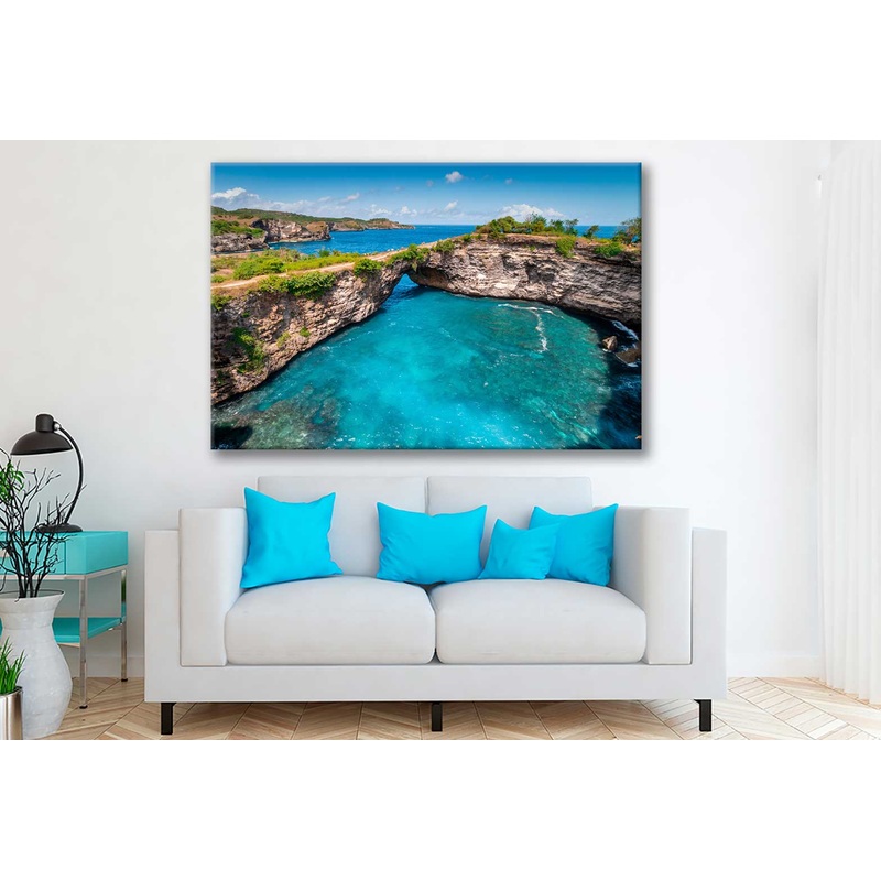 Bella Home Stone Arch Over The Sea Print Canvas Ready to hang