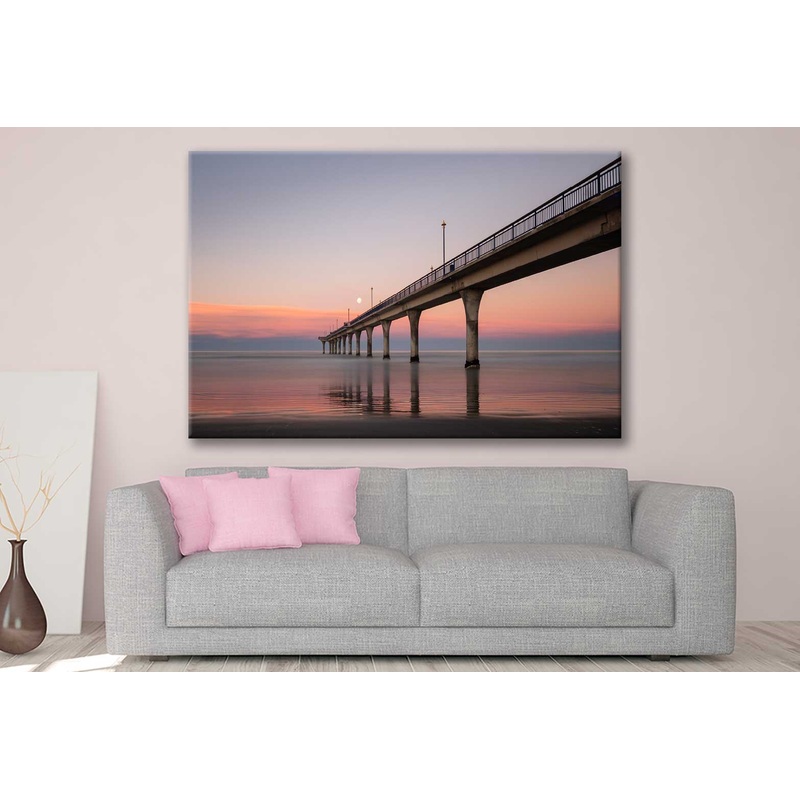 Bella Home Sunset & Moon Rise at The Same Time Print Canvas Ready to hang