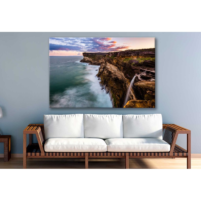 Bella Home Sunset Seascape Along Australian Coast City Print Canvas Ready to hang