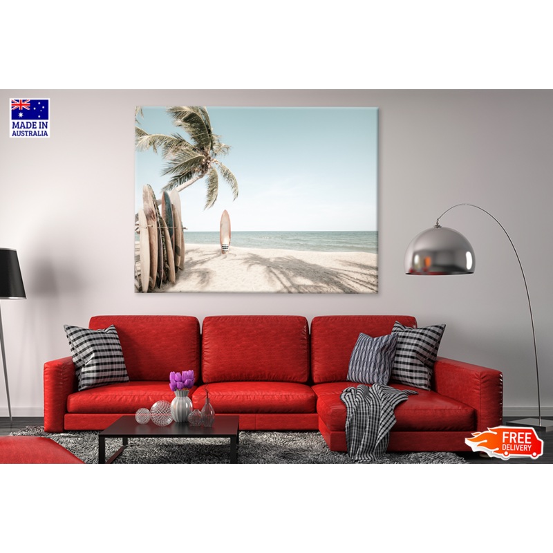 Surfing Board & Sea Sky View  Print 100% Australian Made