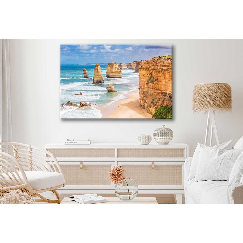 Bella Home 12 Apostles Rock With Sky Print Canvas Ready to hang