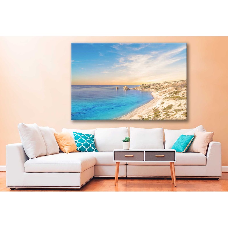 Bella Home Aphrodite Sea & Blue Sky Cyprus Print Canvas Ready to hang