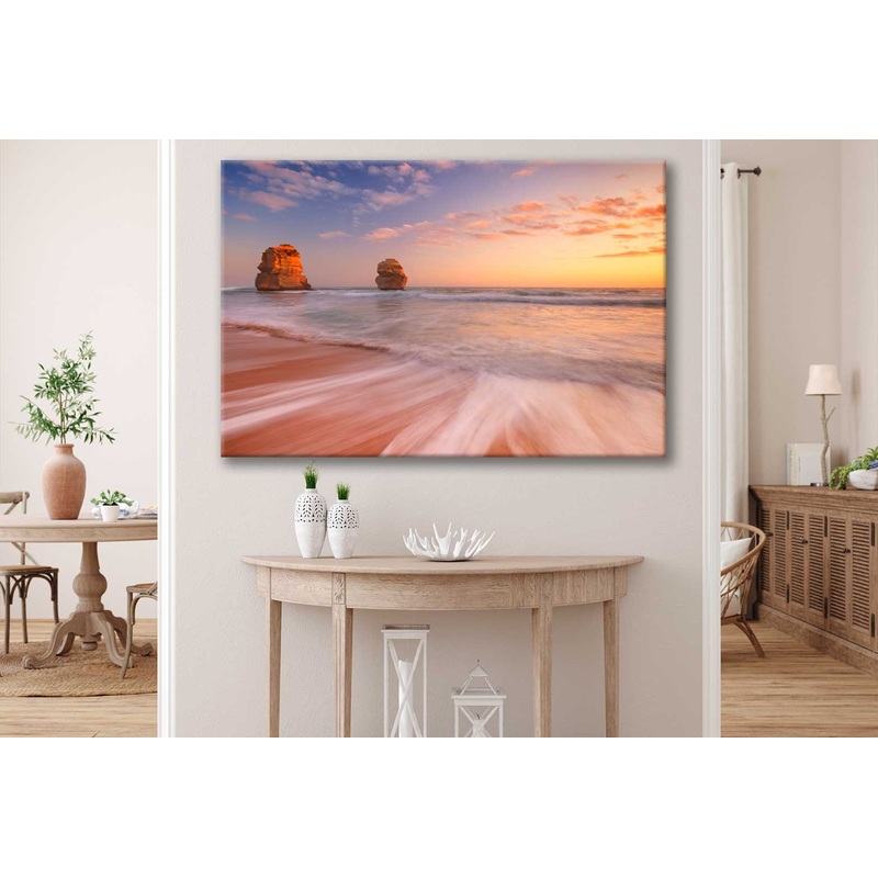 Bella Home Beach & Sky View with the Sunset Print Canvas Ready to hang