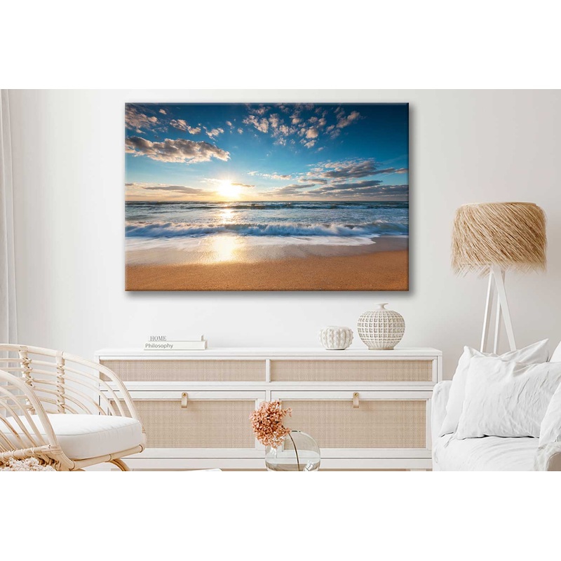 Bella Home Beach Sunrise Over The Tropical Sea Print Canvas Ready to hang