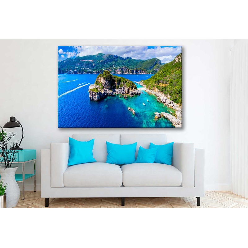 Bella Home Beautiful Double Beach With Clear Waters Print Canvas Ready to hang