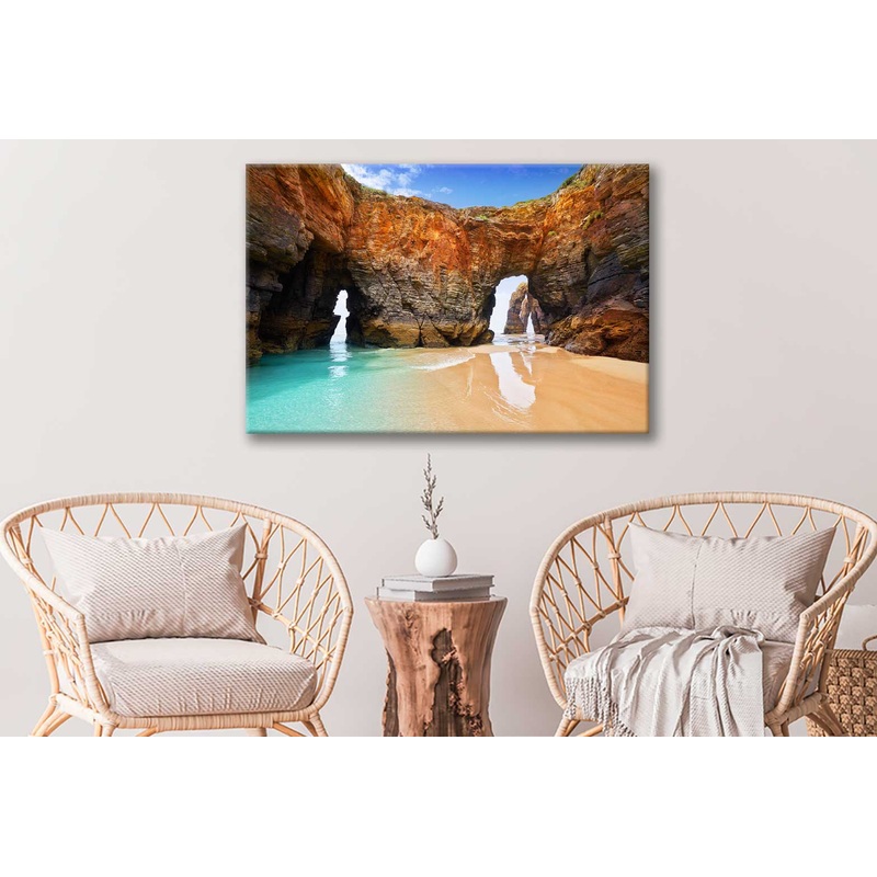 Bella Home Catedrais Beach View in Ribadeo Print Canvas Ready to hang