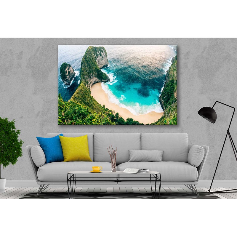 Bella Home Cliff & Gold Beach Aerial View Print Canvas Ready to hang