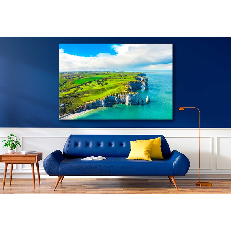 Bella Home Cliffs Etretat Sea Coastal France Print Canvas Ready to hang