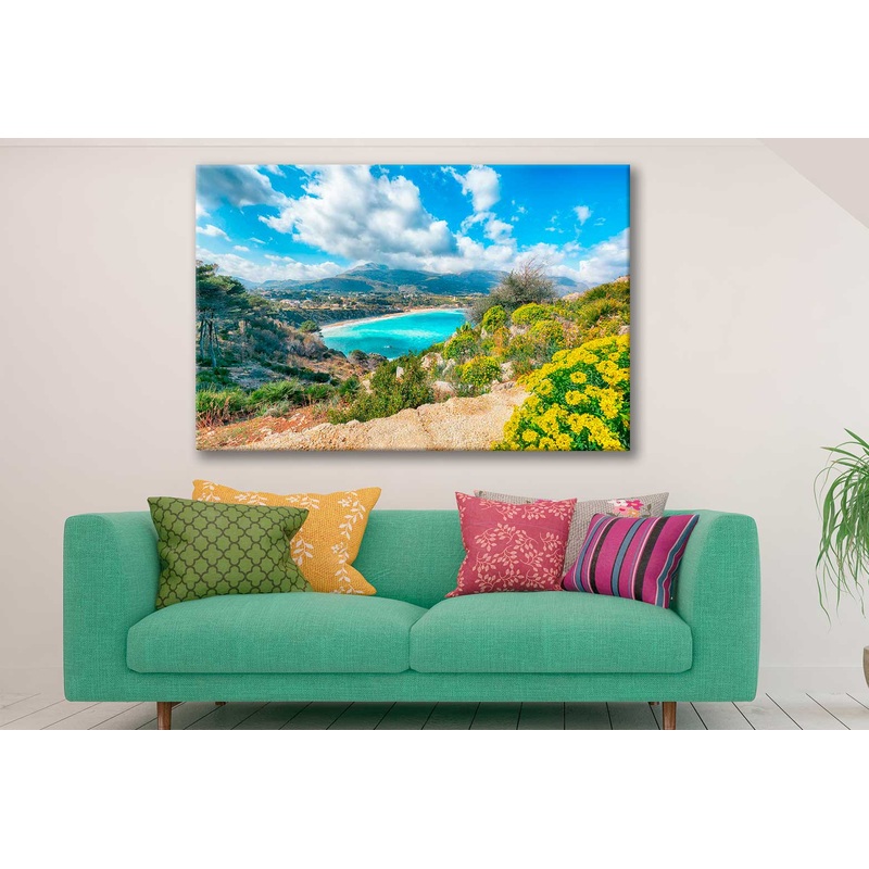 Bella Home Fabulous Seascape of Guidaloca Beach Print Canvas Ready to hang