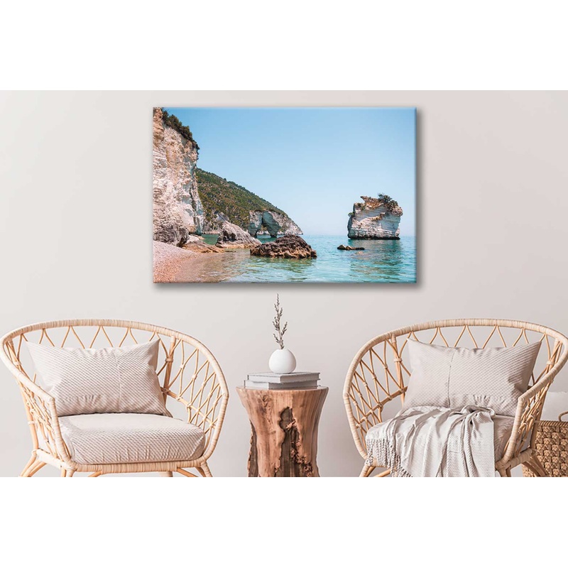 Bella Home Faraglioni Sea View With Rocks Print Canvas Ready to hang