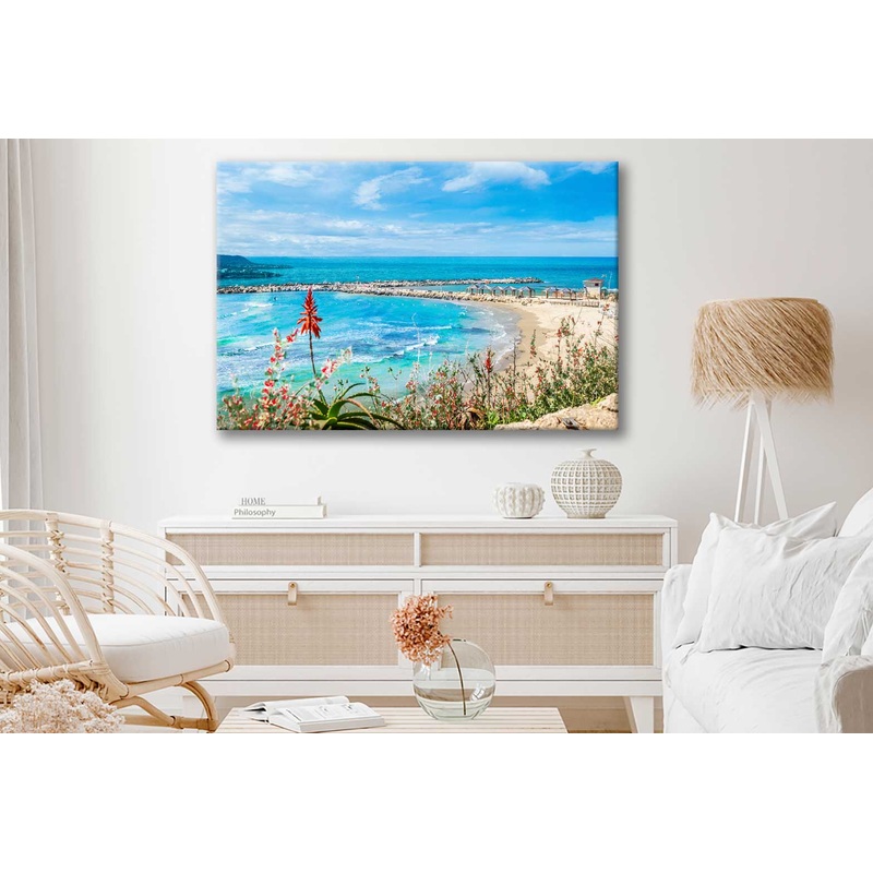 Bella Home Hilton Bay Beach View Tel Aviv Print Canvas Ready to hang
