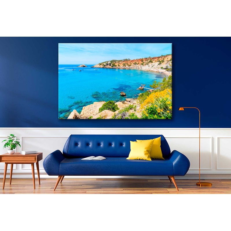 Bella Home Ibiza Island Beach View in Spain Print Canvas Ready to hang