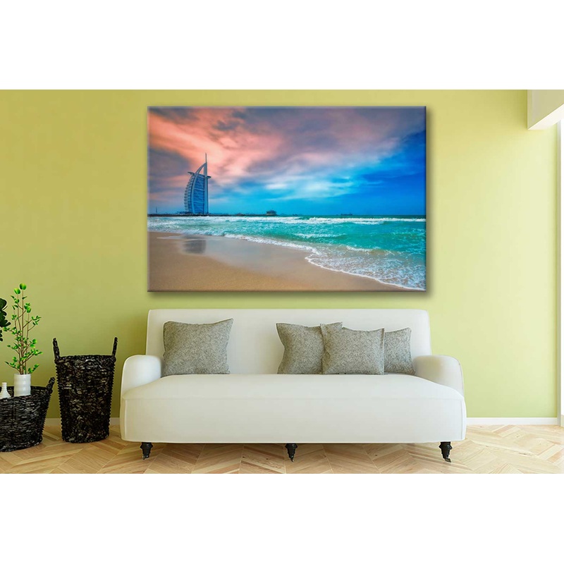 Bella Home Jumeirah Beach With Big Building Print Canvas Ready to hang