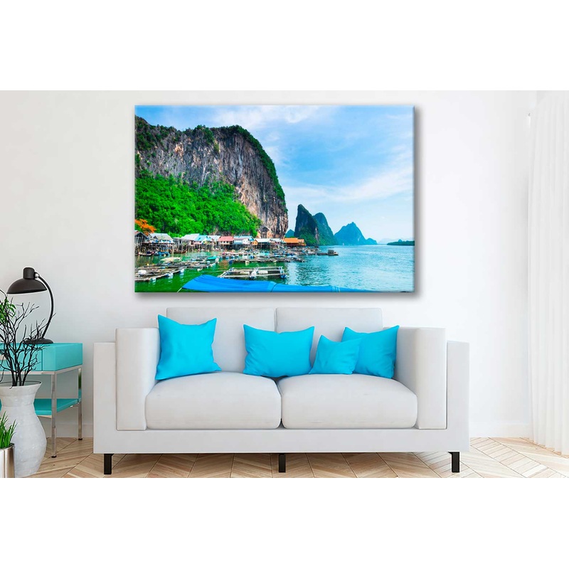 Bella Home Koh Panyee Fisherman Village View Print Canvas Ready to hang