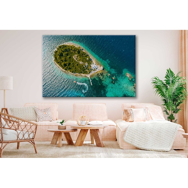 Bella Home Korcula Island View From Top Print Canvas Ready to hang