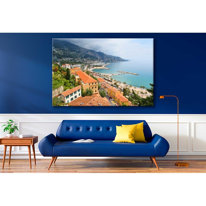 Bella Home Menton Town & French Riviera View Print Canvas Ready to hang