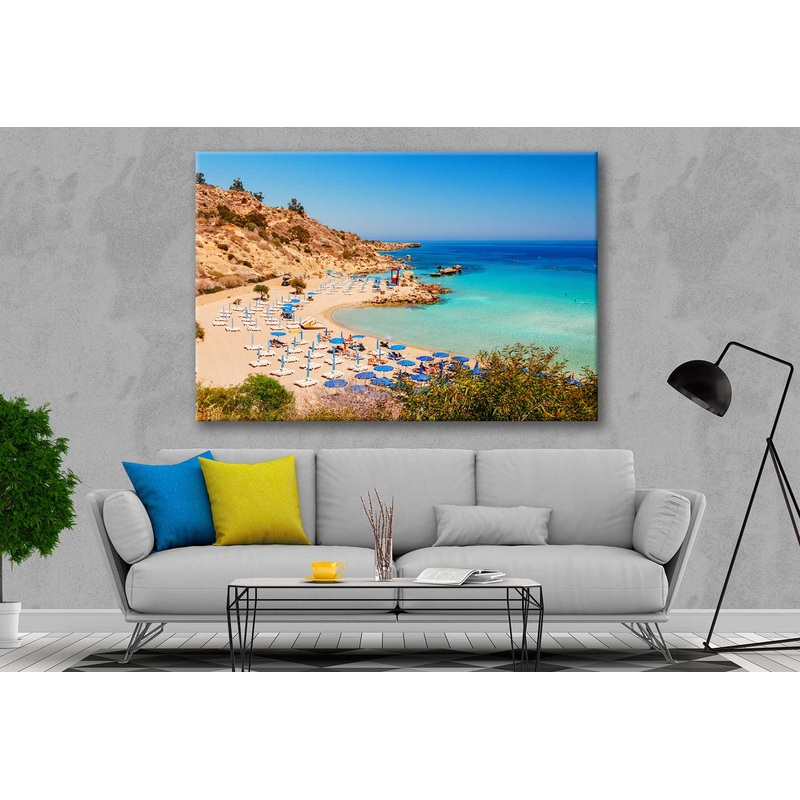 Bella Home Nissi Beach with Hats Photograph Print Canvas Ready to hang