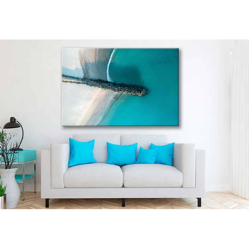 Bella Home Noosa Main Sea Drone View Print Canvas Ready to hang