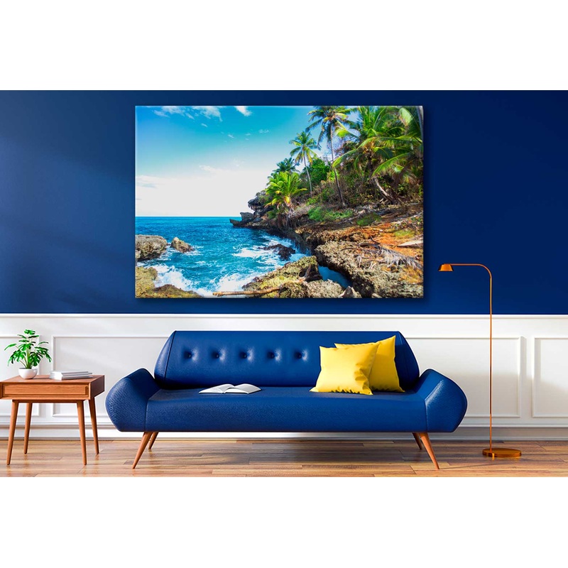 Bella Home Palm Trees & Sea Landscape View Print Canvas Ready to hang
