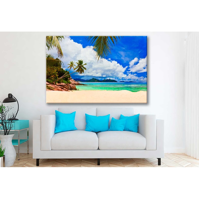 Bella Home Palms on Tropical Beach & Sky Print Canvas Ready to hang